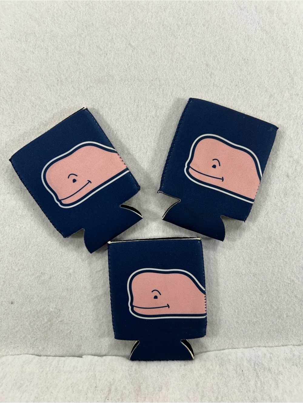 Vineyard Vines x Target Pink Whale Can Coolers Koozies Navy Set of 3
